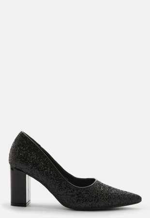 BUBBLEROOM Trinny Glitter Pumps Black Sko