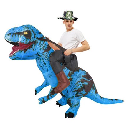 Oppustelig Dinosaur Kostume til Voksne, T-Rex Kostume at Ride På, Halloween Kostume til Cosplayfest, Perfekt til Fester og Dekorationer