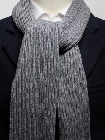 John Henric Men's Grauer Schal Gestrickt Size Onesize