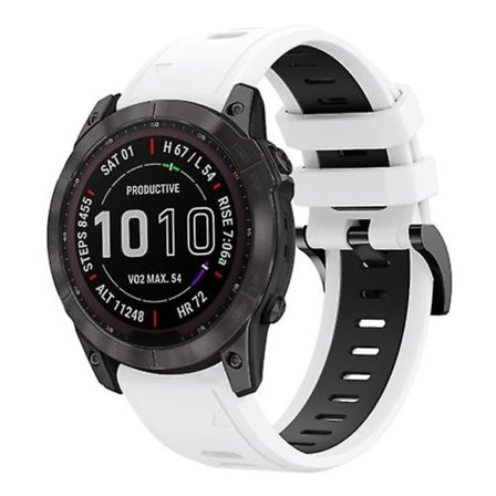 För Garmin Fenix ​​7x Solar 26mm Tvåfärgad Sports Silikon Watch Band