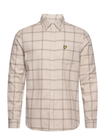 Windowpane Shirt Skjorte Uformell Beige Lyle & Scott*Betinget Tilbud