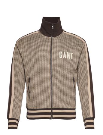 D1. Houndstooth Tracksuit Jacket Sweatshirt Trøje Brun GANT