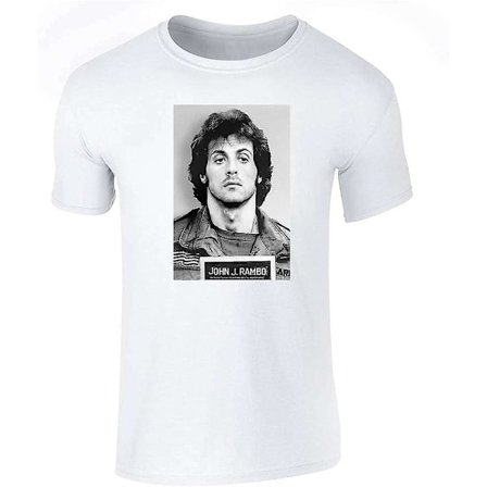 John J Rambo Mugshot grafisk t-shirt Sylvester Stallone Movie T-shirt för män