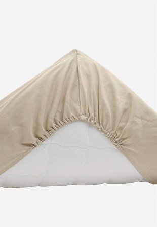 Cellbes of Sweden - Dra-på-lakan i satin Ekologisk bomull - ljusbeige - - 90 x 200 + 25 cm
