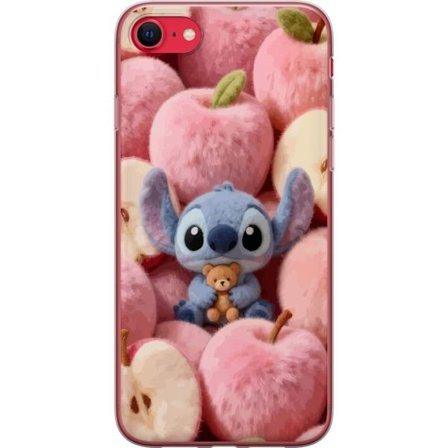 Yhteensopiva Puhelinkuori Apple iPhone SE (2020) Stitch vaaleanpunaisten pörröisten omenoiden joukossa, joissa on teddy ja söpö kawaii-esteettisyy