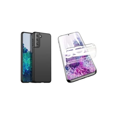 Samsung Galaxy S22 - tynt beskyttende skall og myk skjermbeskytter Svart
