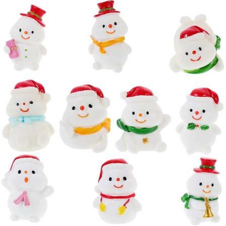 10 stk. Bedårende Miniatur Snemand Julefe Have Tilbehør Have Snemand Figur Dekorative Miniatur Juledekorationer Juledekorationer -Yx