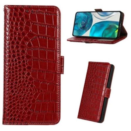 Crocodile Serie Motorola Moto G62 5g Läder Plånboksfodral... Röd