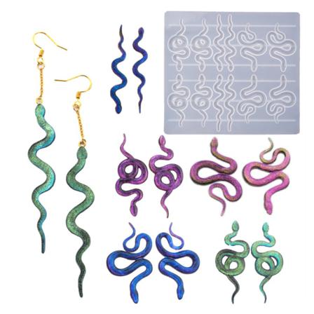 Wave Snake Pendant Silicon Mold Diy Epoxi Uv Örhänge Halsband J