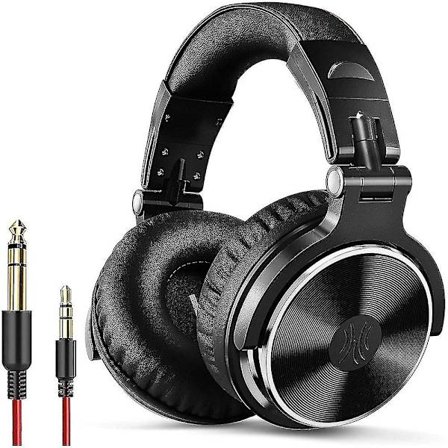 Trådløse Over-Ear Høretelefoner Studio Monitor & Mixing DJ Stereo Headset Med 50mm Neodymium Drivere Og 1/4 Til 3,5mm Lydjack Til Forstærker Computer 