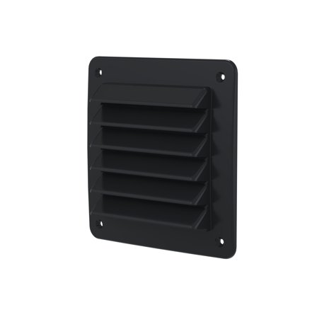 Fresh 55032 Udvendigt Vægventilationsgitter 150×150 mm, PP sort, Ventilation