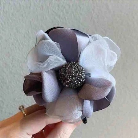 Hårklämma kvinnlig huvudbonad GRÅ grå