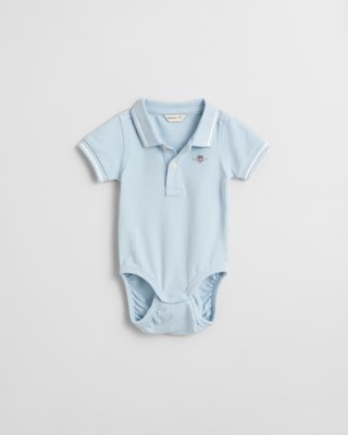GANT - Piqué body i økologisk bomull til baby calming blue