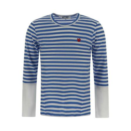 Comme des Garçons Play Striped Long Sleeve T-Shirt Blå, Dame Langærmet