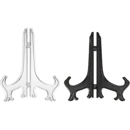 40x Svart och genomskinlig plastdisplayställningsbräda hyllor piedestalfästen