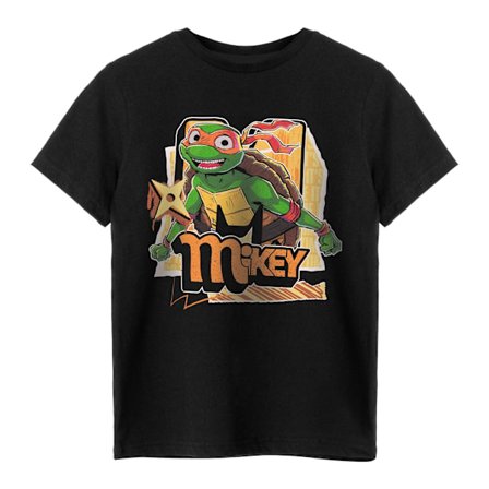 Teenage Mutant Ninja Turtles Barn/Barn Michelangelo Kortärmad T-shirt 3-4 år Svart.