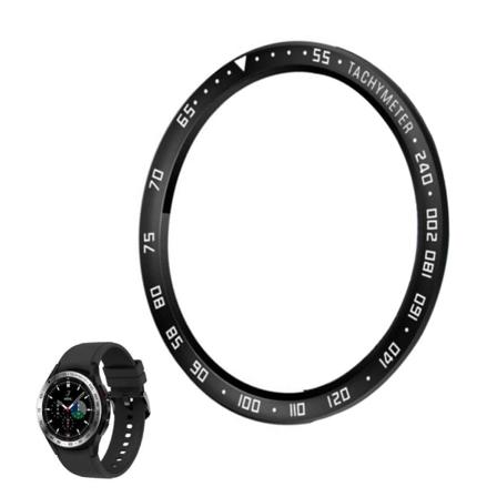 Samsung Galaxy Watch 4 Classic (46mm) takymetrin tyyliin ruostumattomasta teräksestä valmistettu kehysrengas - Musta / Valkoinen Black