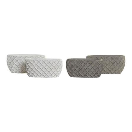 Krukset Dkd Home Decor ?s3023940 Grå Cement Vit (24 X 14 X 11 Cm