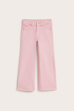 Kappahl | Leveälahkeiset puuvillatvillifarkut Vaaleanpunainen 122 | Vaaleanpunainen