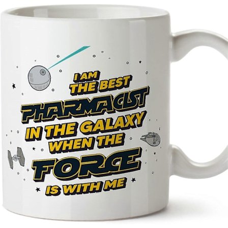 Apotekare Mugg Bäst i Galaxen Kraften är med Mig Rolig Present till Kollegor Keramisk 33 cl Mugg