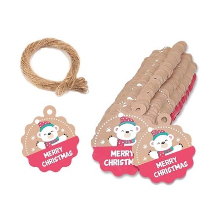 Merry Christmas Julettiketter - 100-pack