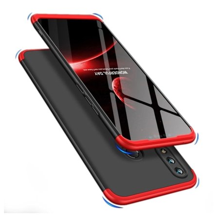 GKK Huawei P Smart Plus matt 3 delat mobilskal av hårt plast – Svart/ Röd