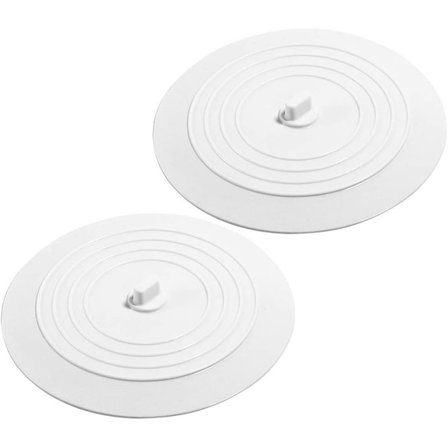 2 stk silikonavløpsplugger, universelle silikongummiavløpslokk for kjøkken, bad og vaskerom (hvit)
