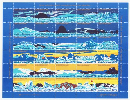 Grønland - julmärkeark 1979 - Takket - Ubrugt eller foldet