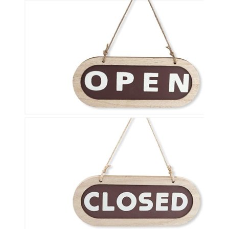 Åbent Lukket Skilt, Træ Dør Plakat Dobbeltsidet Hængende Si