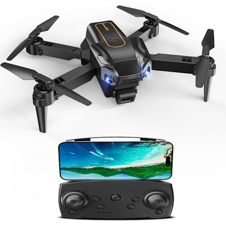 Drone med kamera, Mini 4K Drone for barn og nybegynnere, 360° flips, One-Key Takeoff/Landing - Gull