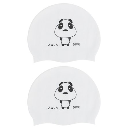 2 stk. Silikone Badehætte Tegneserie Sød Universal Type til Børn Kvinde Mand Panda mønster