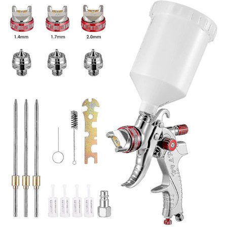 2025 Lämplig Färgspruta Hvlp Gravity Feed Luftspruta Bilmöbler Liten Reparationsspruta Läderspruta Mini Manuell Spruta