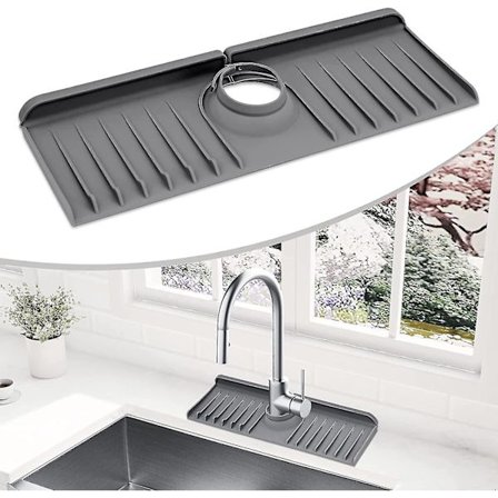 Kjøkkenvask Sprutbeskyttelse, Silikon Vask Kran Matte, Vask Tømmepute Bak Kran, Kjøkkenvask Tilbehør, Kran Absorberende Matte, Baderomskran