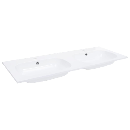 Vidaxl Inbyggt Dubbelhandfat 1205x460x145 Mm Smc Vit Vit
