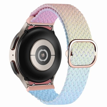 Samsung Galaxy Watch 5 / 5 Pro / 4 elastiskt klockarmband i nylon med dubbla färger - Rosa / Gul / Blå