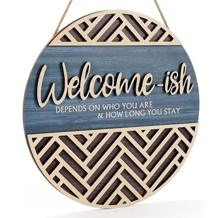 3D velkommen hengende skilt plakett tre velkomstplakett