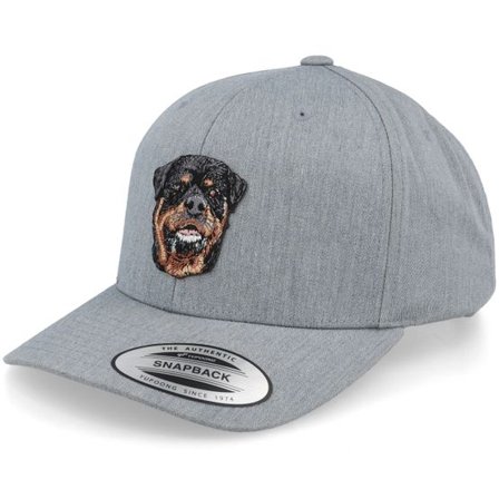 Kiddo Cap - Grå adjustable Keps - Kids Rottweiler Dog Patch Heather Grey Adjustable @ Hatstore