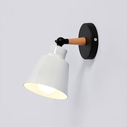 Vinkeljusterbar metall liten vägglampa sovrum sänggavel E27 vägglykta studierum badrumsbelysning vägg, glödlampa ingår ej, vit