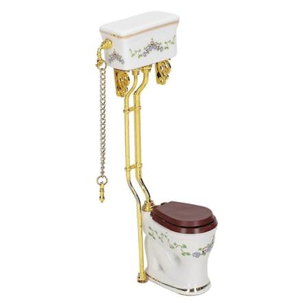 Miniature Toilet 1/12 Skala Sød Vintage Stil Bærbar Keramik Metal Dukkehust Dekoration Legetøj til Fotografiske Rekvisitter NR. 3366