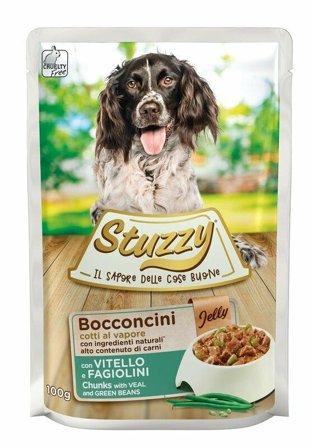Stuzzy Bocconcini Jelly Con Vitello/Fagiolini Per Cani Adulti