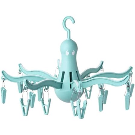 Klesstativ med 16 klesklyper Turkis/lyseblå