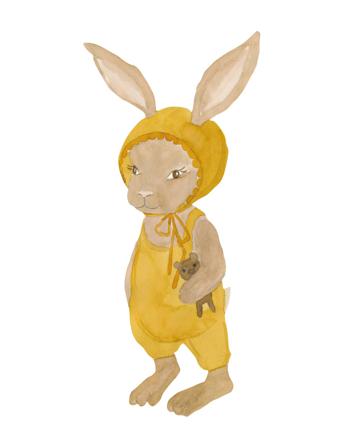 Baby Rabbit Yellow Home Kids Decor Wall Stickers Animals Gul That's Mine