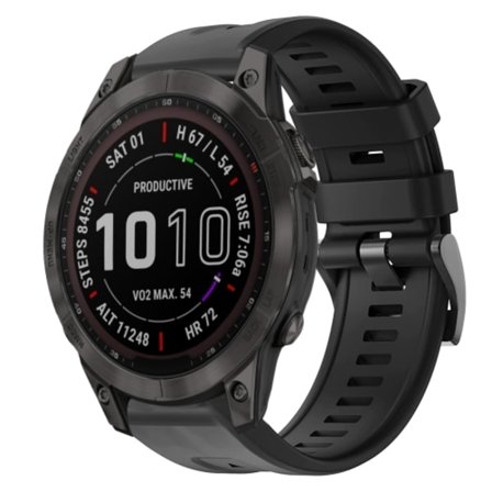 För Garmin Fenix ​​7 Metal Spänne Enfärgad Silikon Watch Band