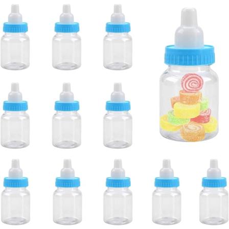 Galaxy Baby Shower Favør, Mini-plastflaske med Mælkenippel Godislåge til Festtilbehør (Blå)