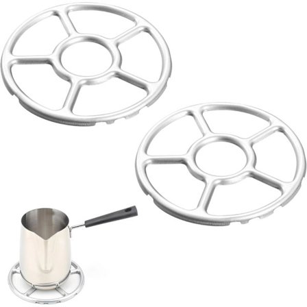 2 stk Gassreduserere for koketopp Komfyrstøtte Reduksjonsring Gassring Reduserer Underlag for Gasskomfyr Støtte Kaffe- og Melkekanner (Sølv)