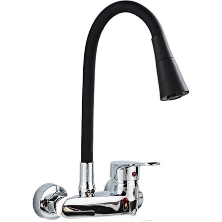 Köksblandare Väggmonterad Köksblandare Badrumsblandare Dubbelhålsblandare Varm- och Kallt Vatten 360° Fri Rotation Köksredskap