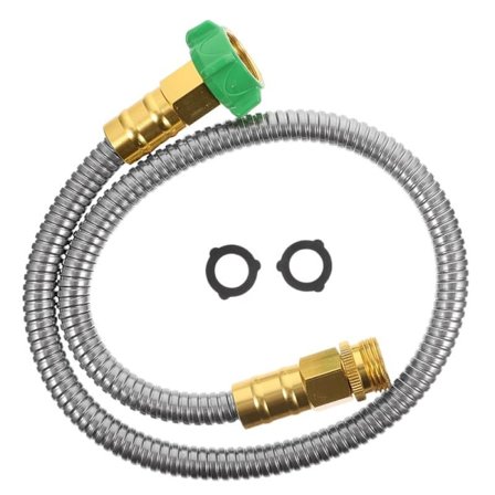 Fleksibel vannrørkobling i rustfritt stål, egnet for hageslanger (lang 88 cm)