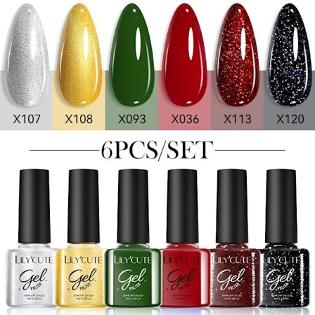 LILYCUTE 6 st/set 7ml Kaffeserie Gel Nagellack Kit 125 Färger Manikyr Semi Permanent Soak Off UV Nagelkonst Gel Lack