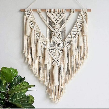 Macrame väggbonad, chic bohemisk vävnad för sovrum 55 X 70 Cm-dwdz
