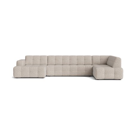 Komfortabel Paris U-sofa, venstrevendt - Puente Lys Greige - 382x218x77cm - Elegant U-sofa til stuen - Perfekt til familie og venner
